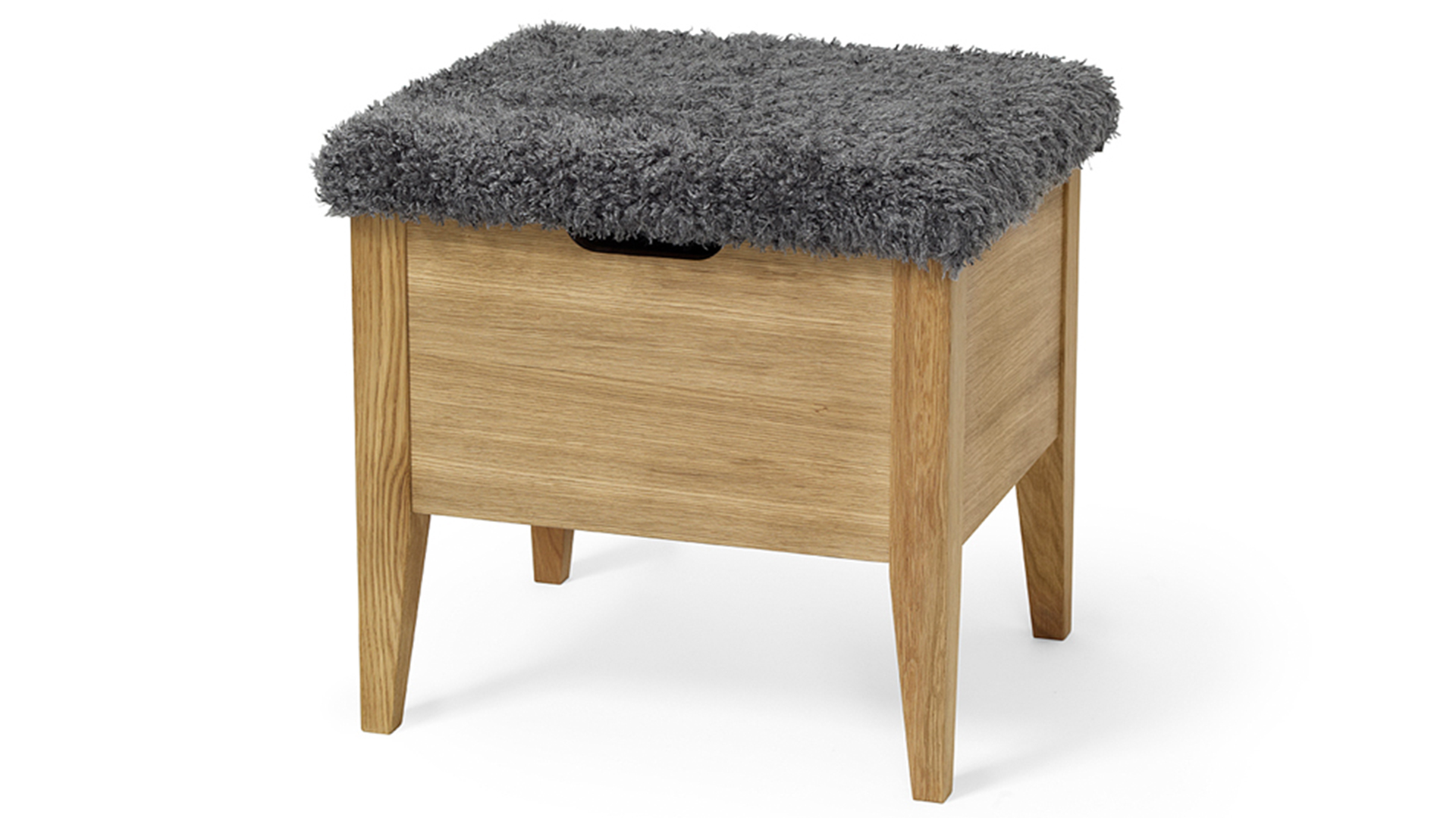 Klinte bänk 50 ek/Bror grå fårpälsimitation