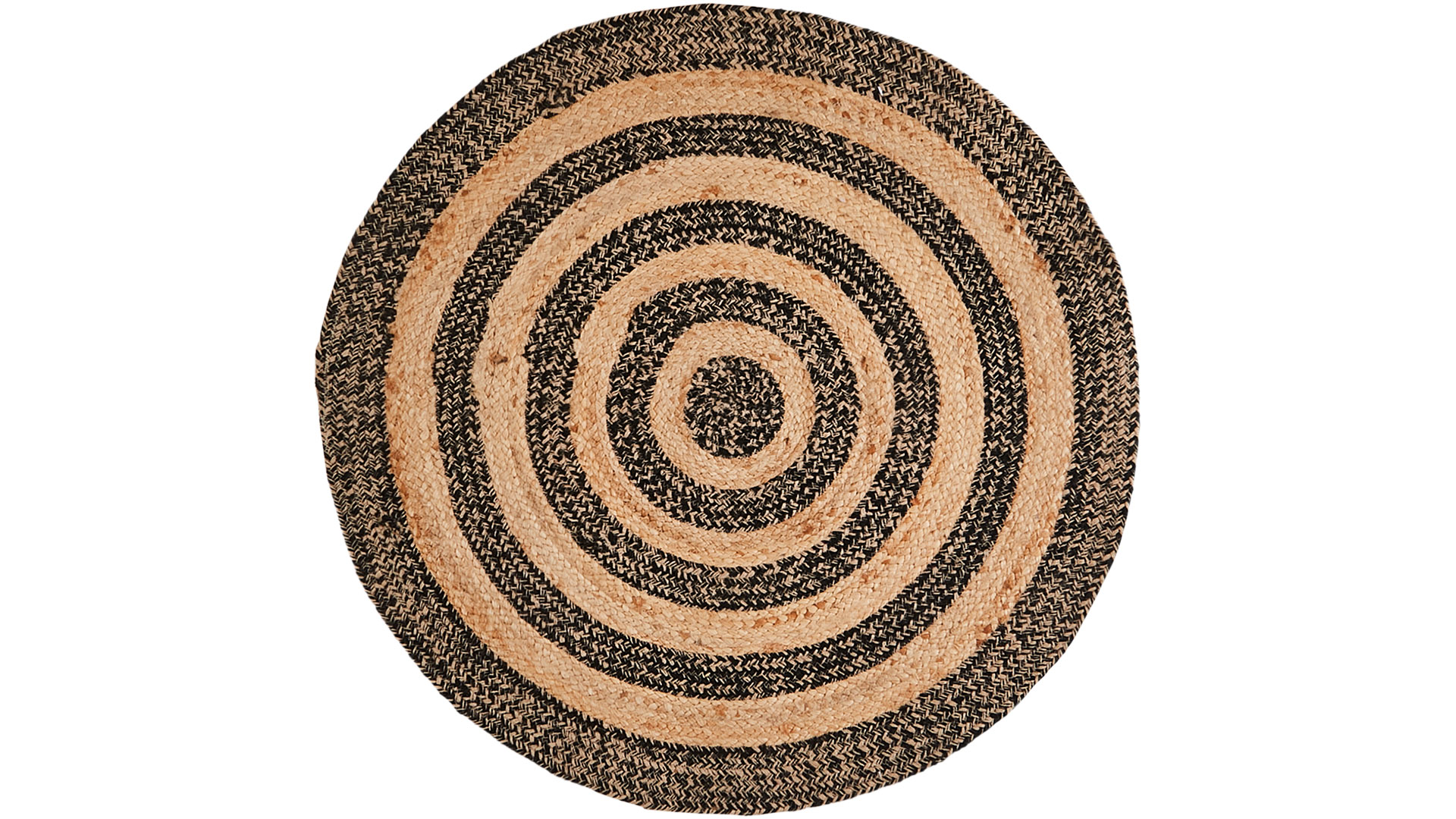Juni rund matta natur/svart S 90cm