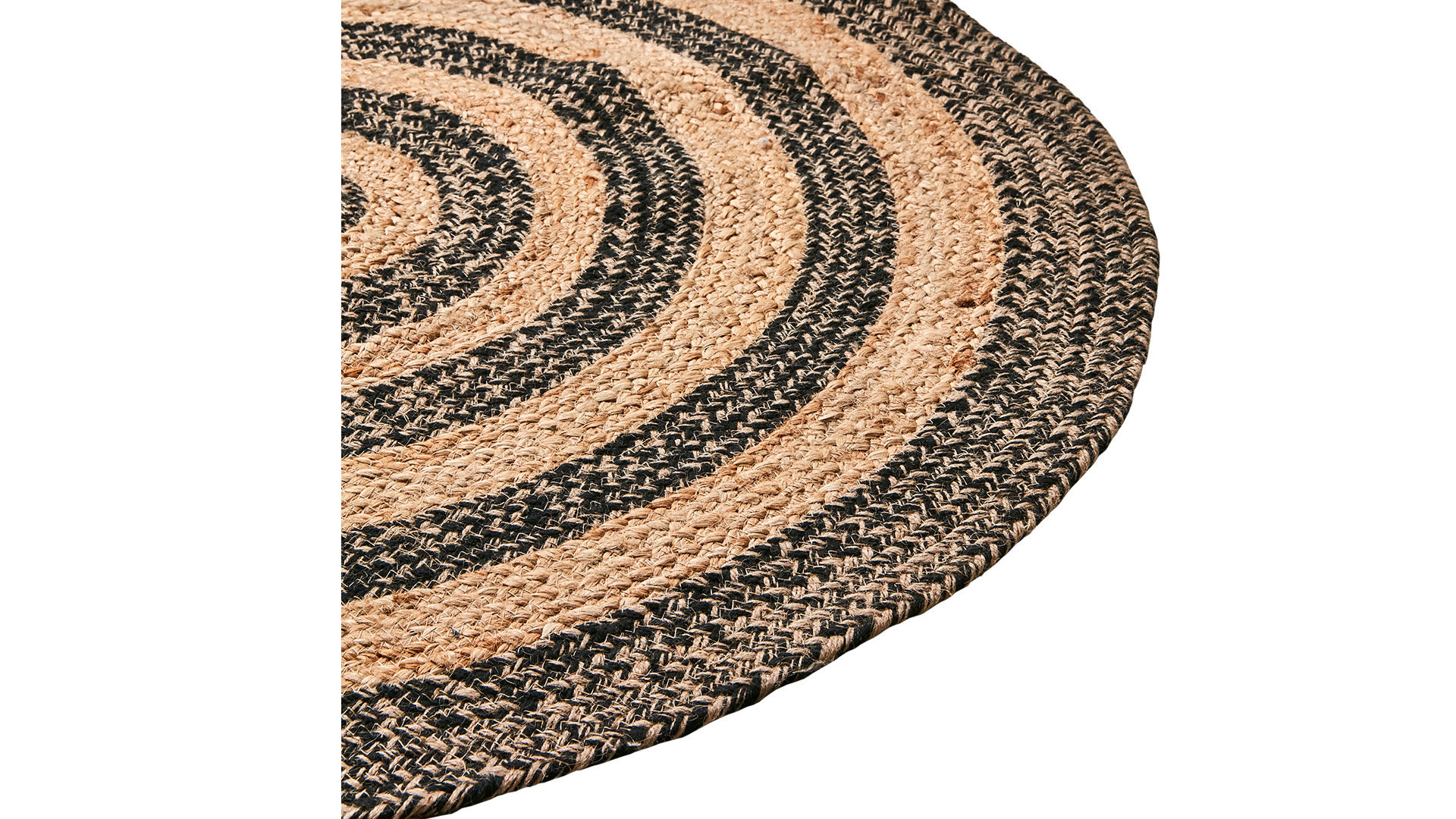 Juni rund matta natur/svart S 90cm