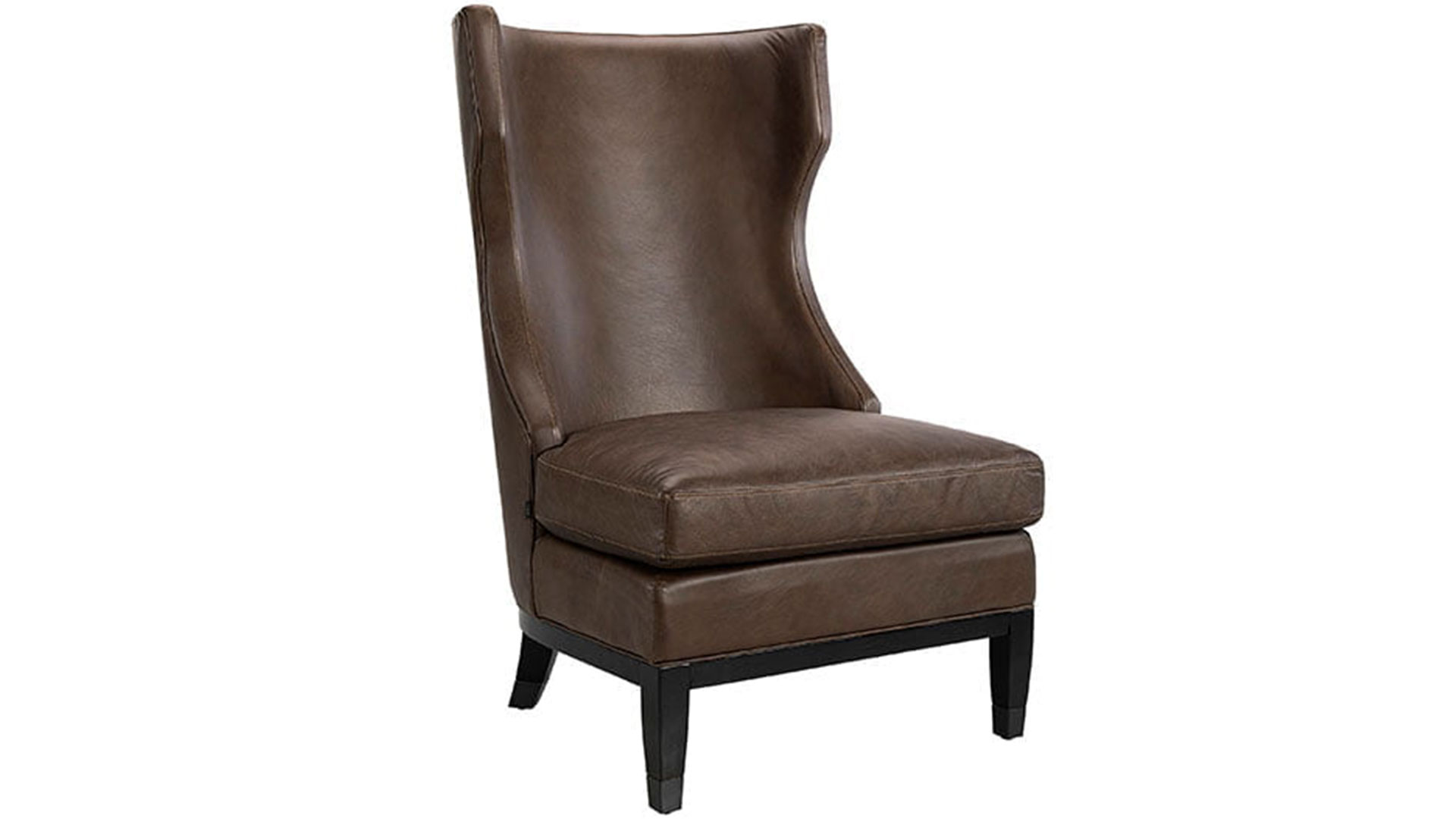 Reed fåtölj läder chocolate brown