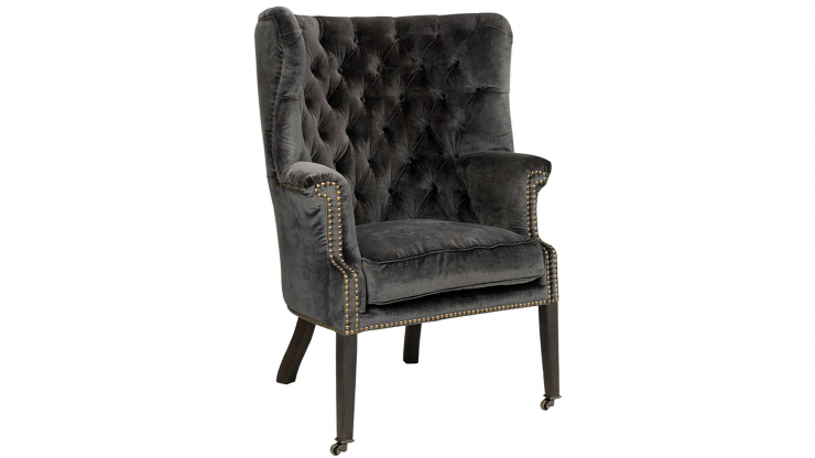 Churchtown fåtölj velvet avanna dark grey