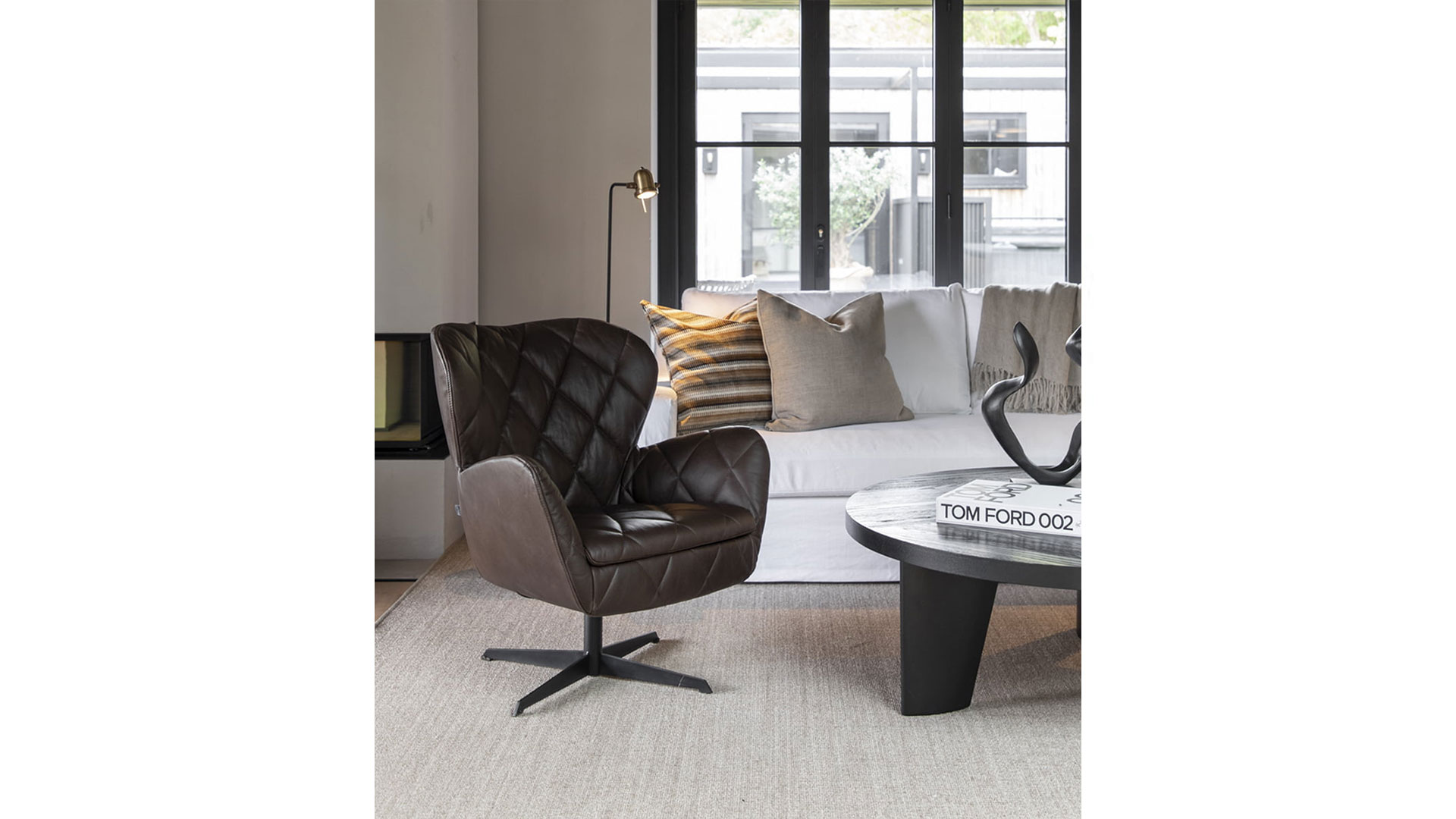 Jade fåtölj läder titanic espresso