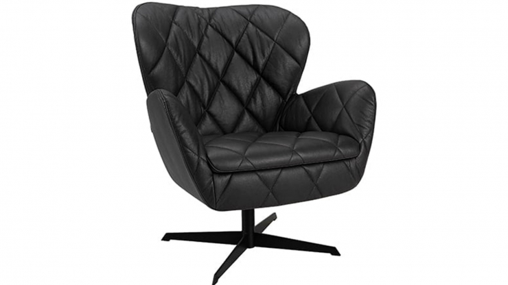 Jade fåtölj läder titanic antracit