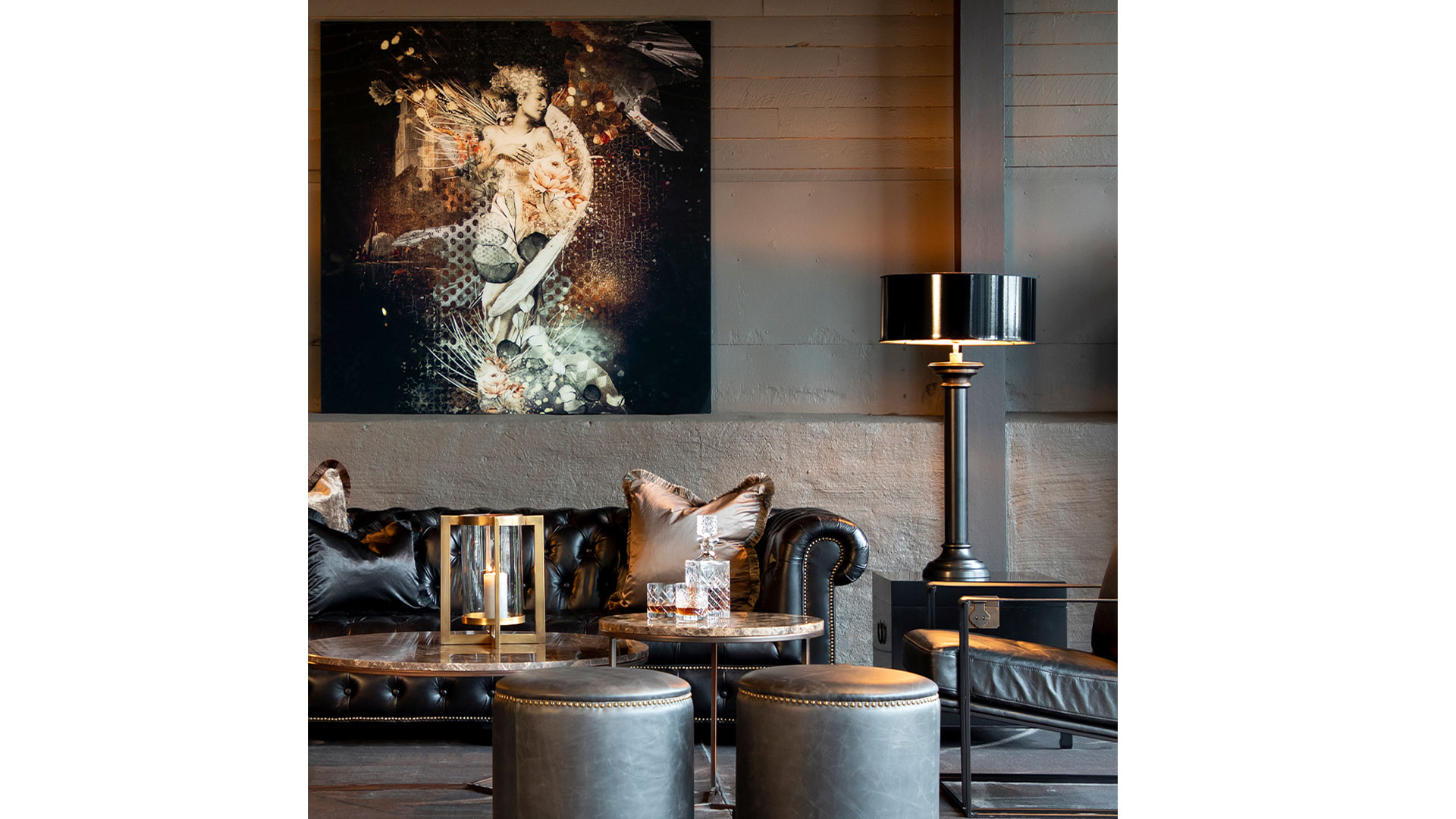 Pontone lampfot antique brass aluminium