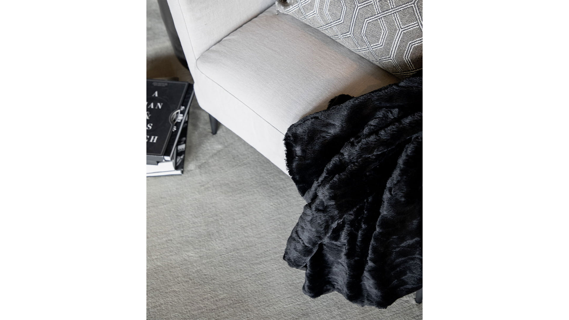 Celine black pläd fuskpäls 260x150cm