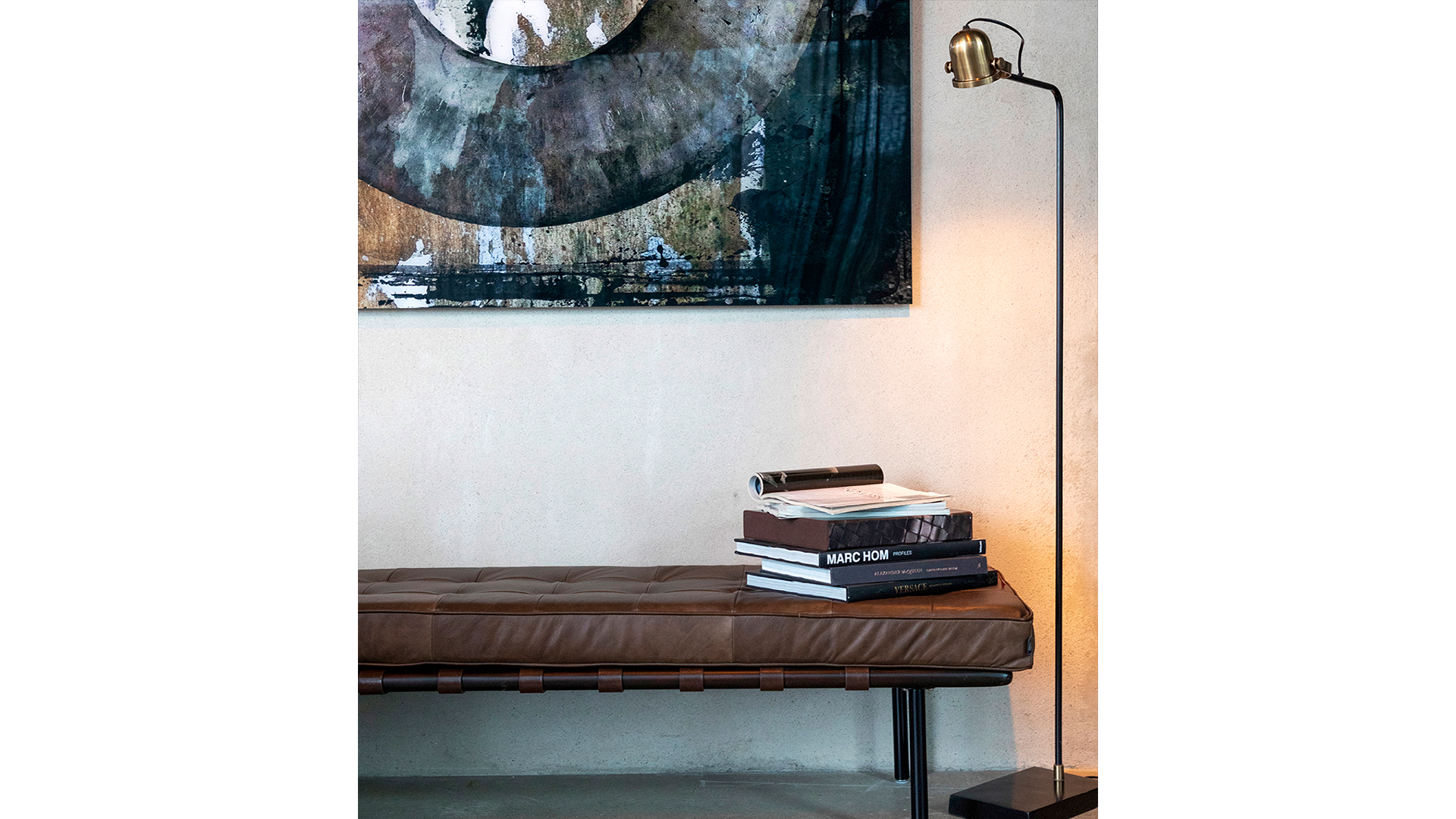 Princetown bänk brunt läder 198cm