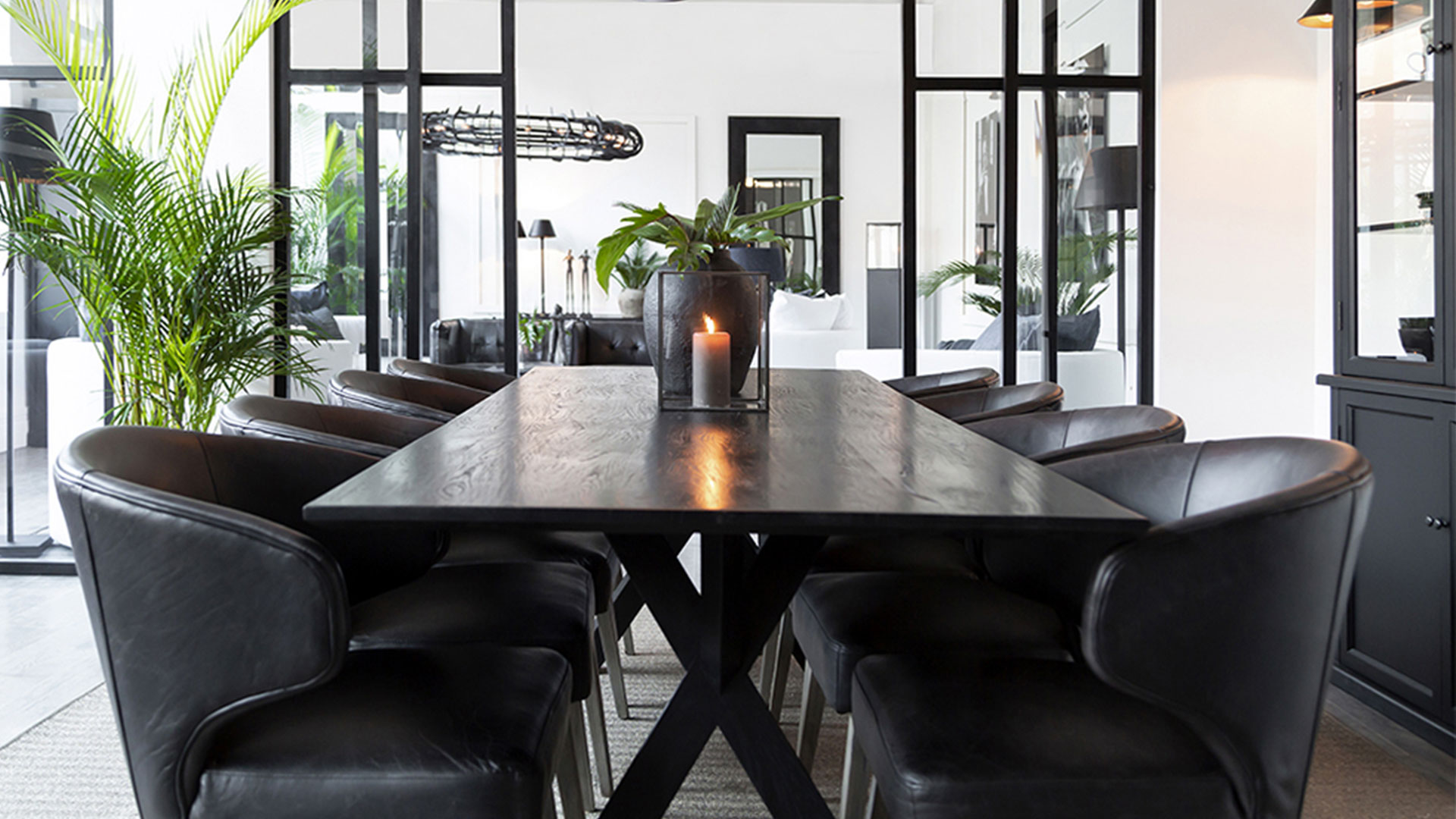 Tree matbord black oak 200 cm