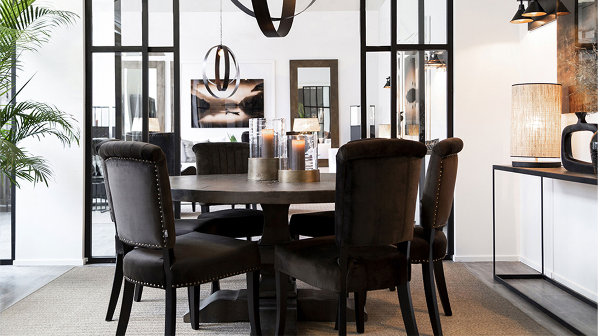 Paris runt matbord carbon 150 cm