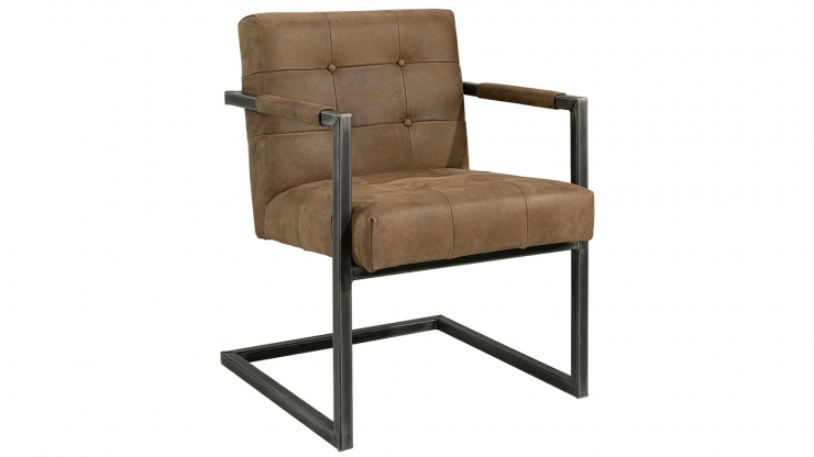 Jed stol läder nubuck brun