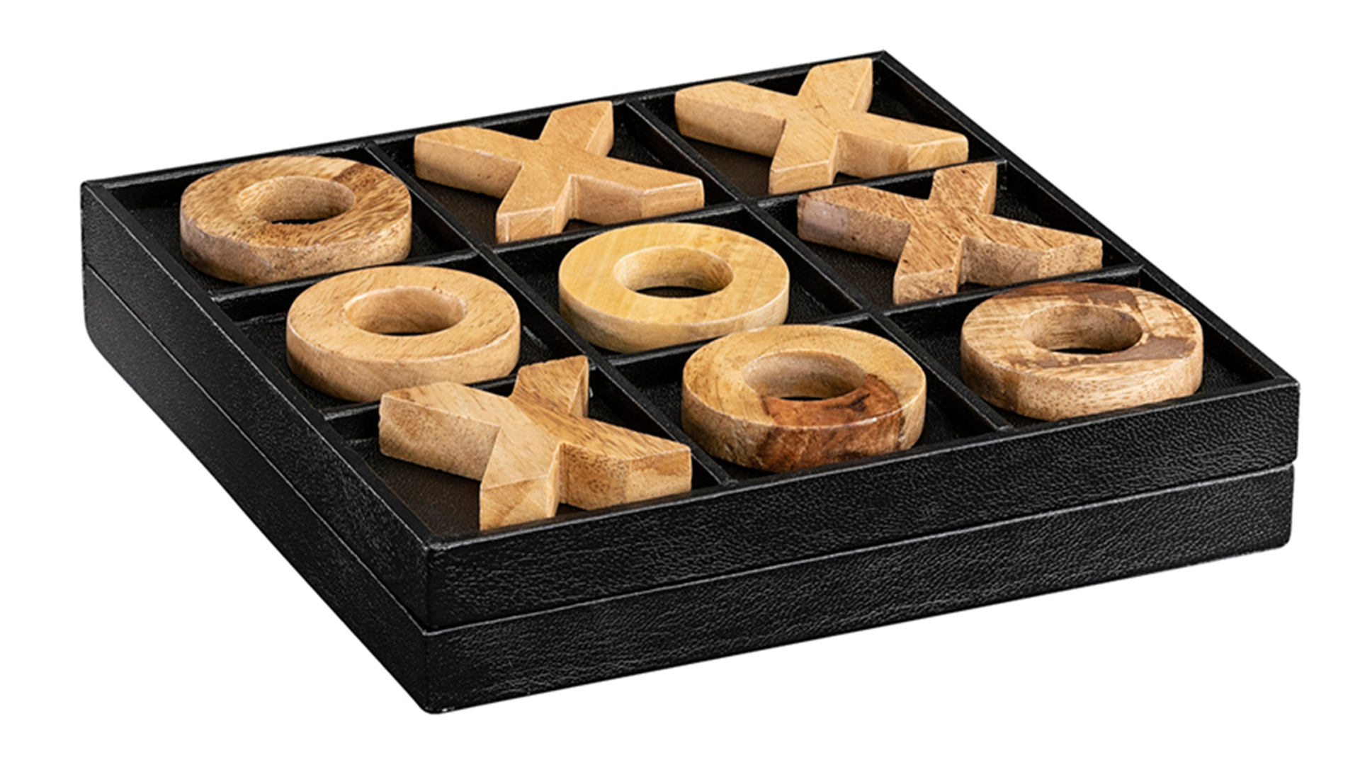 Mendoza criss cross dekoration svart/trä