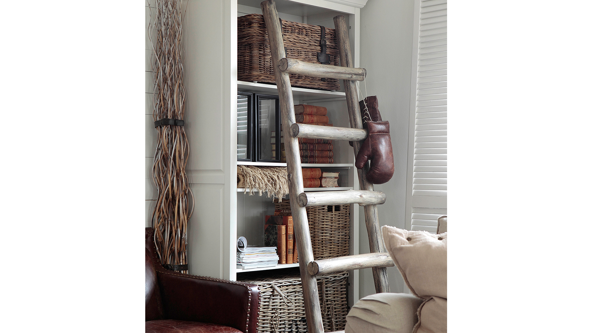 Ladder stege vintage java oak