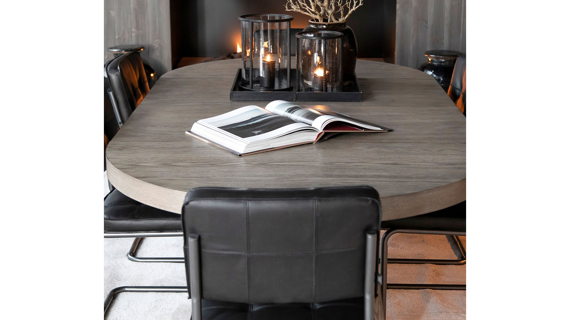 Trent matbord antik grå 130-250cm