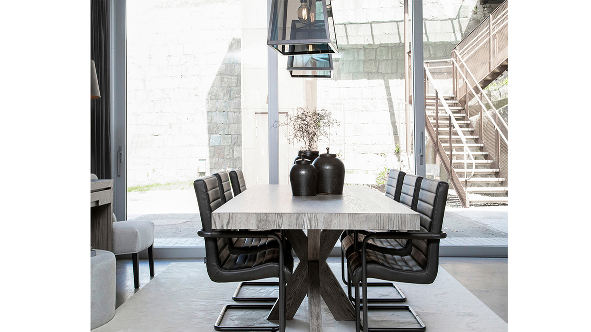 Hunter matbord antik grå 240cm