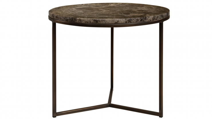 Cedes marble soffbord/sidobord dark brown 60cm