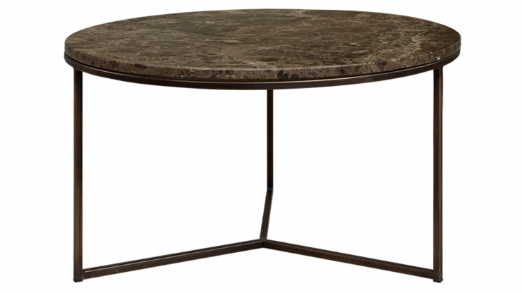Cedes marble soffbord dark brown 80cm