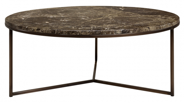 Cedes marble soffbord dark brown 100cm
