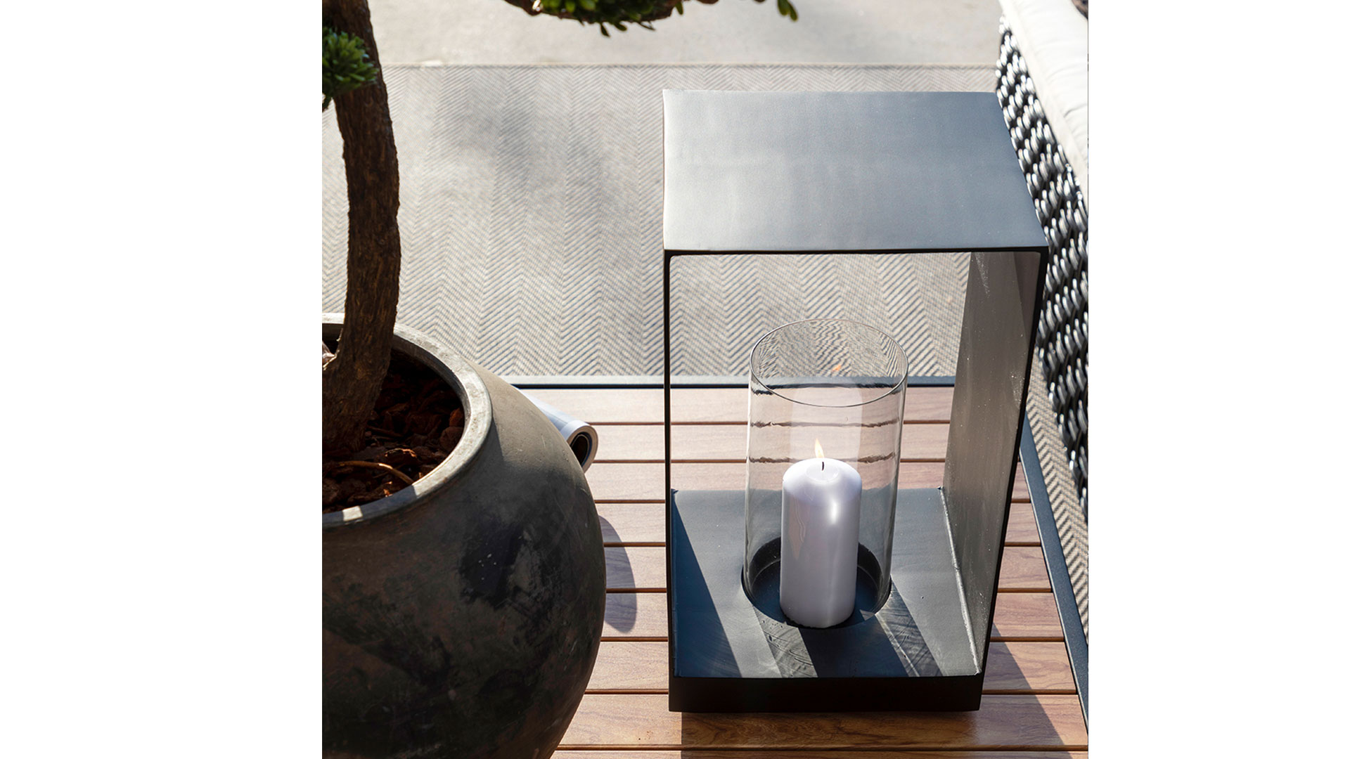 Mancini ljuslykta svart medium