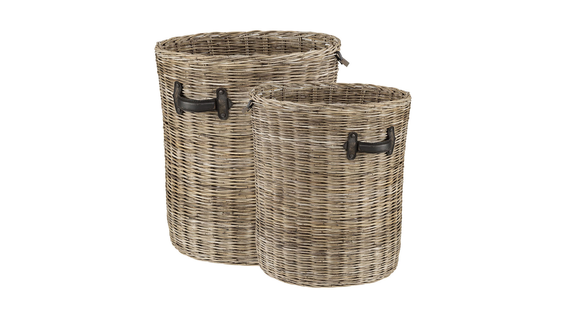 Rund korg 2-set grey lacak