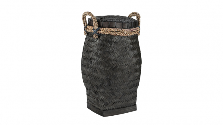Davao rund korg snake basket bambu/svart L