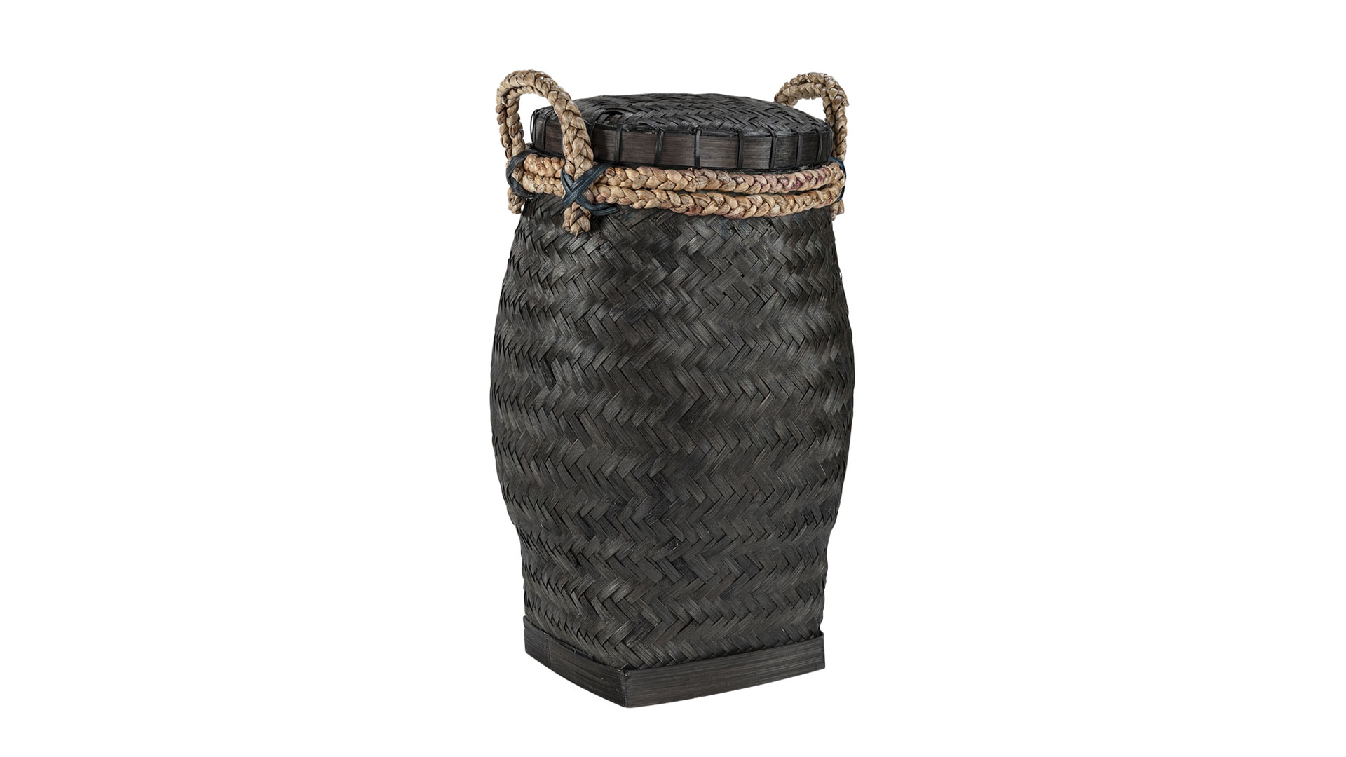 Davao rund korg snake basket bambu/svart L