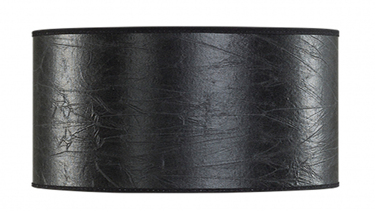 Cylinder lampskärm leather black large