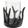 Antler ljuslykta matt black L