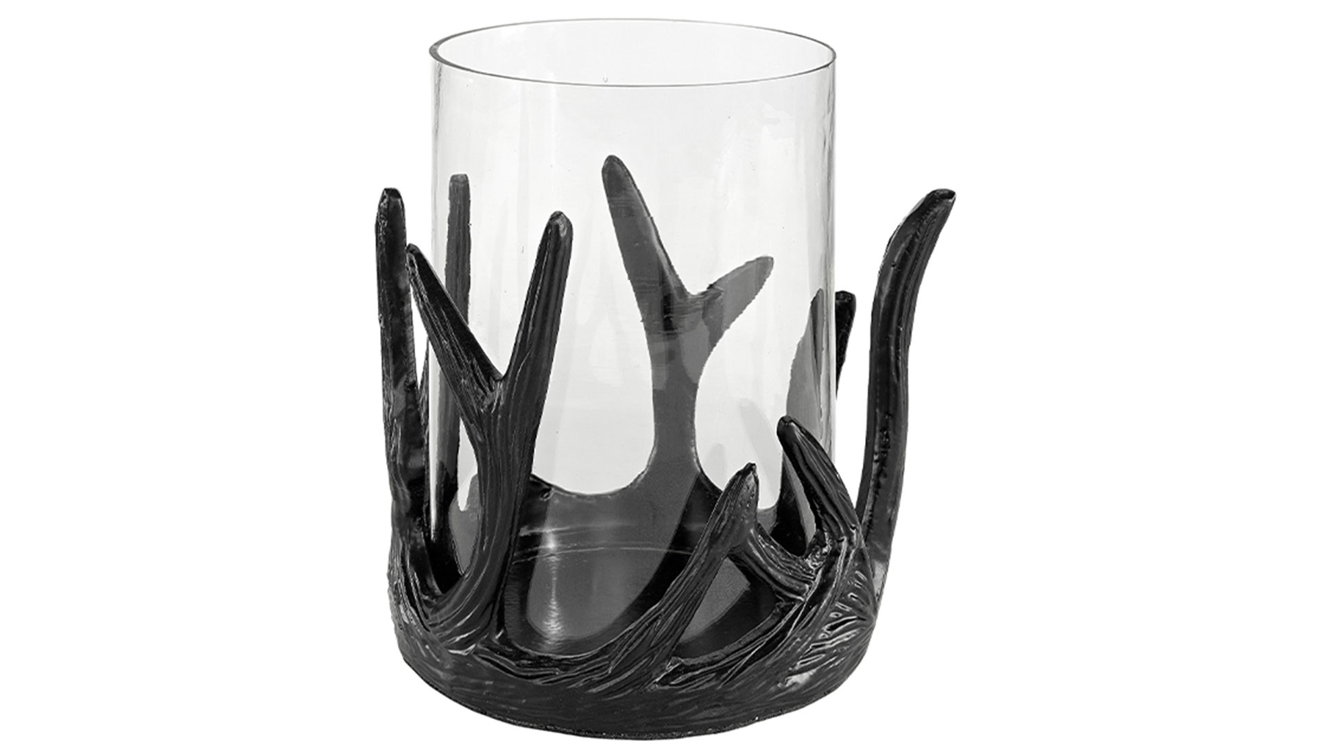 Antler ljuslykta matt black L
