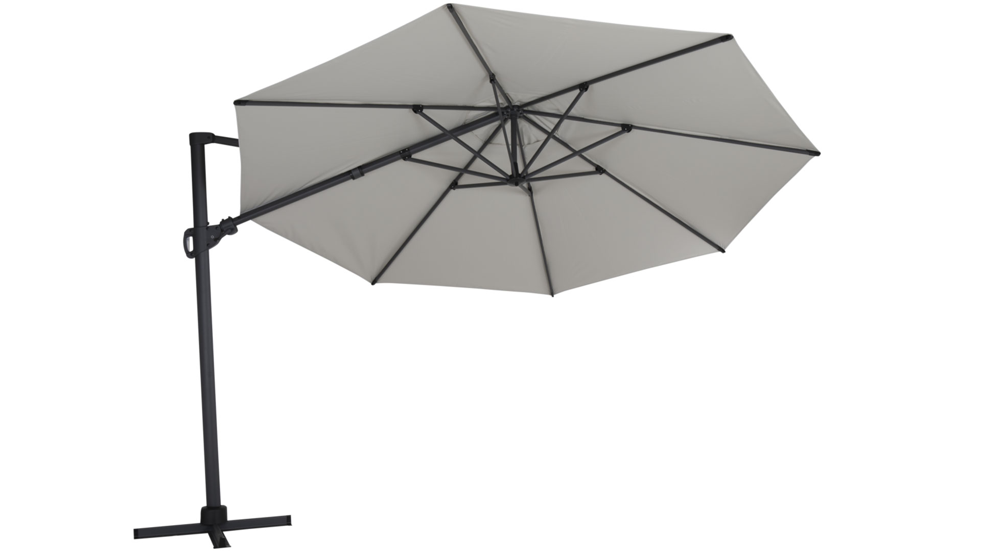 Varallo parasoll grå/beige 375cm