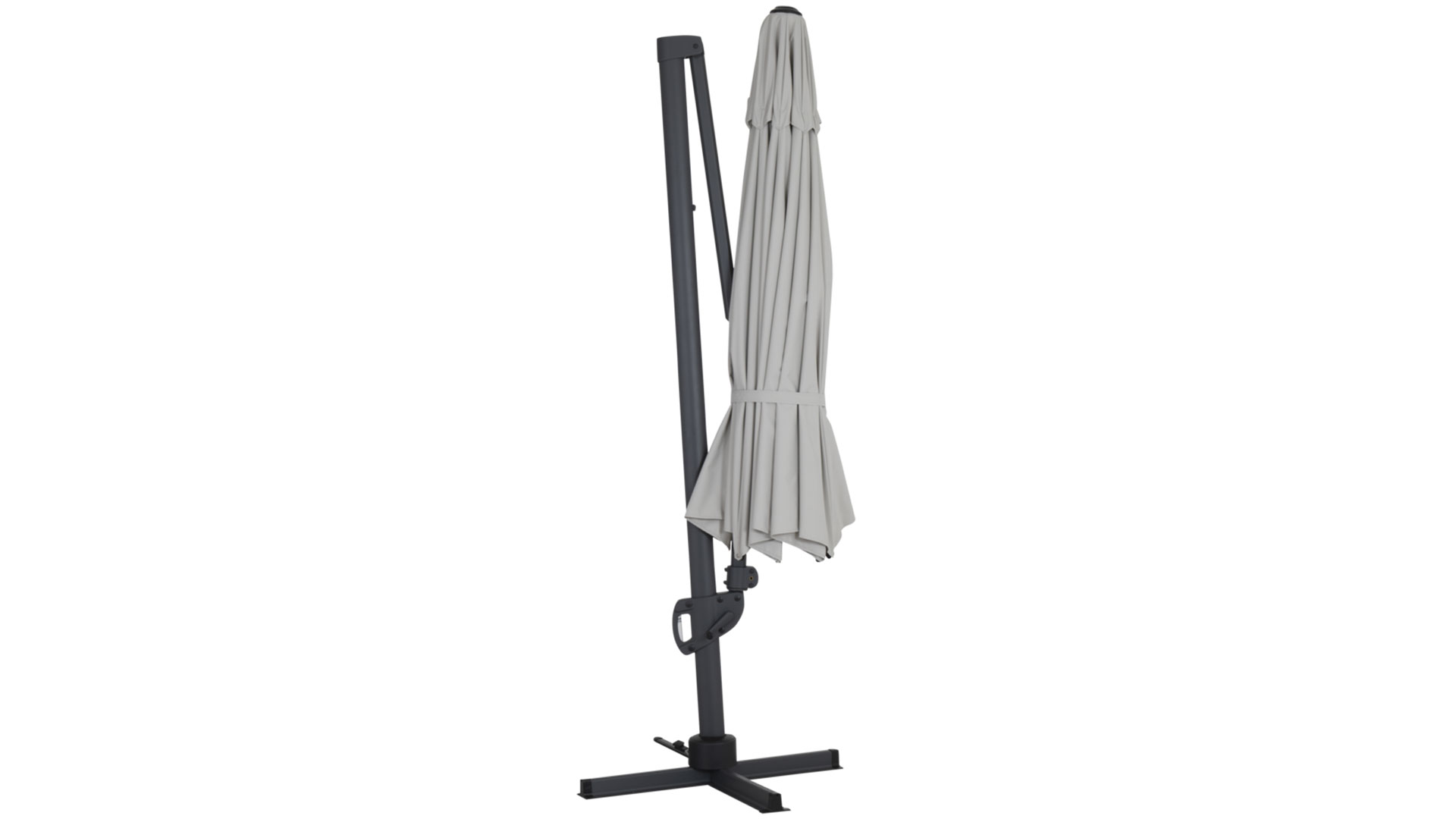 Varallo parasoll grå/beige 375cm