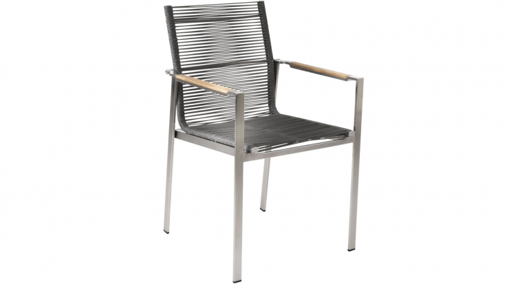 Gotland karmstol teak/grå/konstrotting