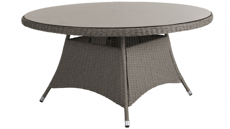 Hornbrook runt matbord beige/glas 150cm