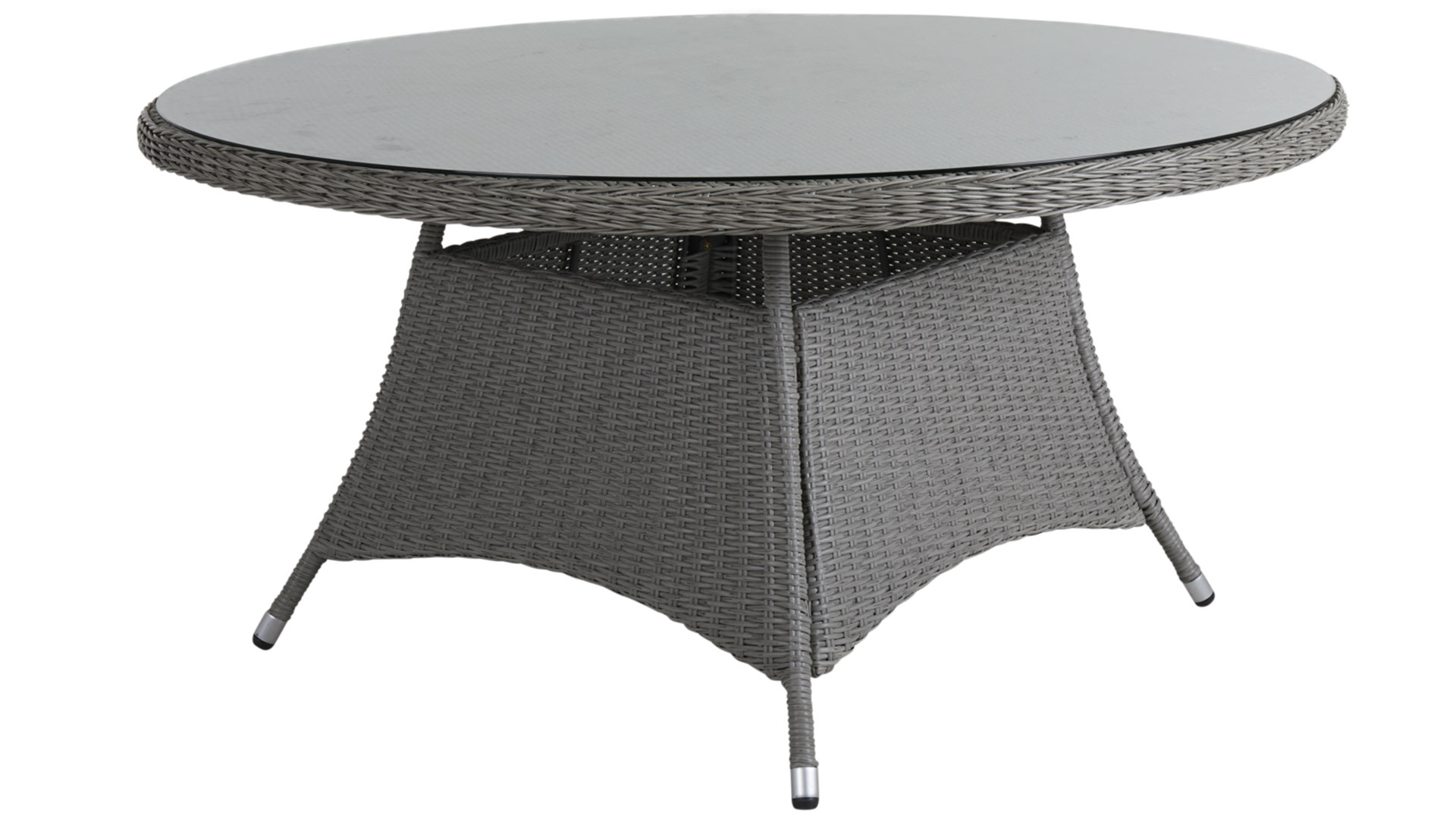 Hornbrook runt  matbord grå/glas 150cm