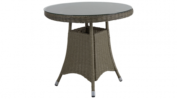 Hornbrook runt matbord beige/glas 80cm