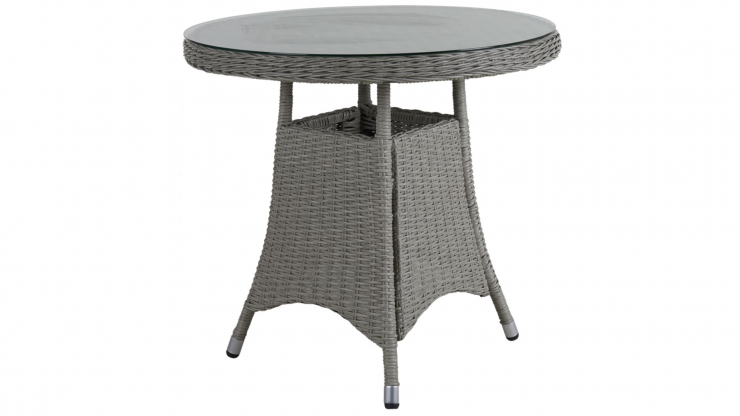 Hornbrook runt matbord grå/glas 80cm