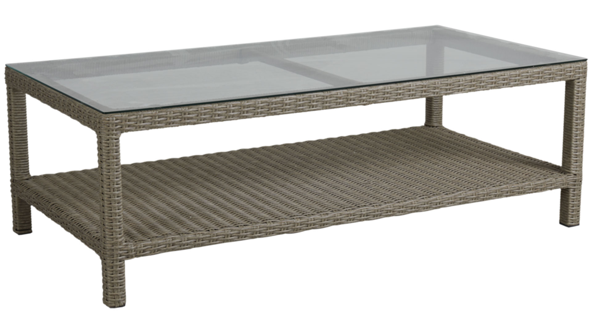 Funkia soffbord beige/glas 140cm