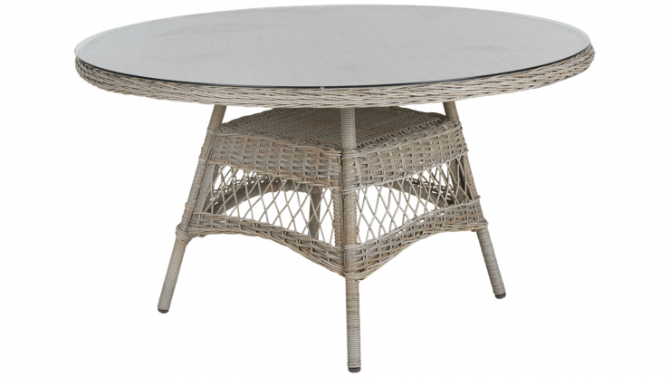 Kamomill runt matbord natur/glas