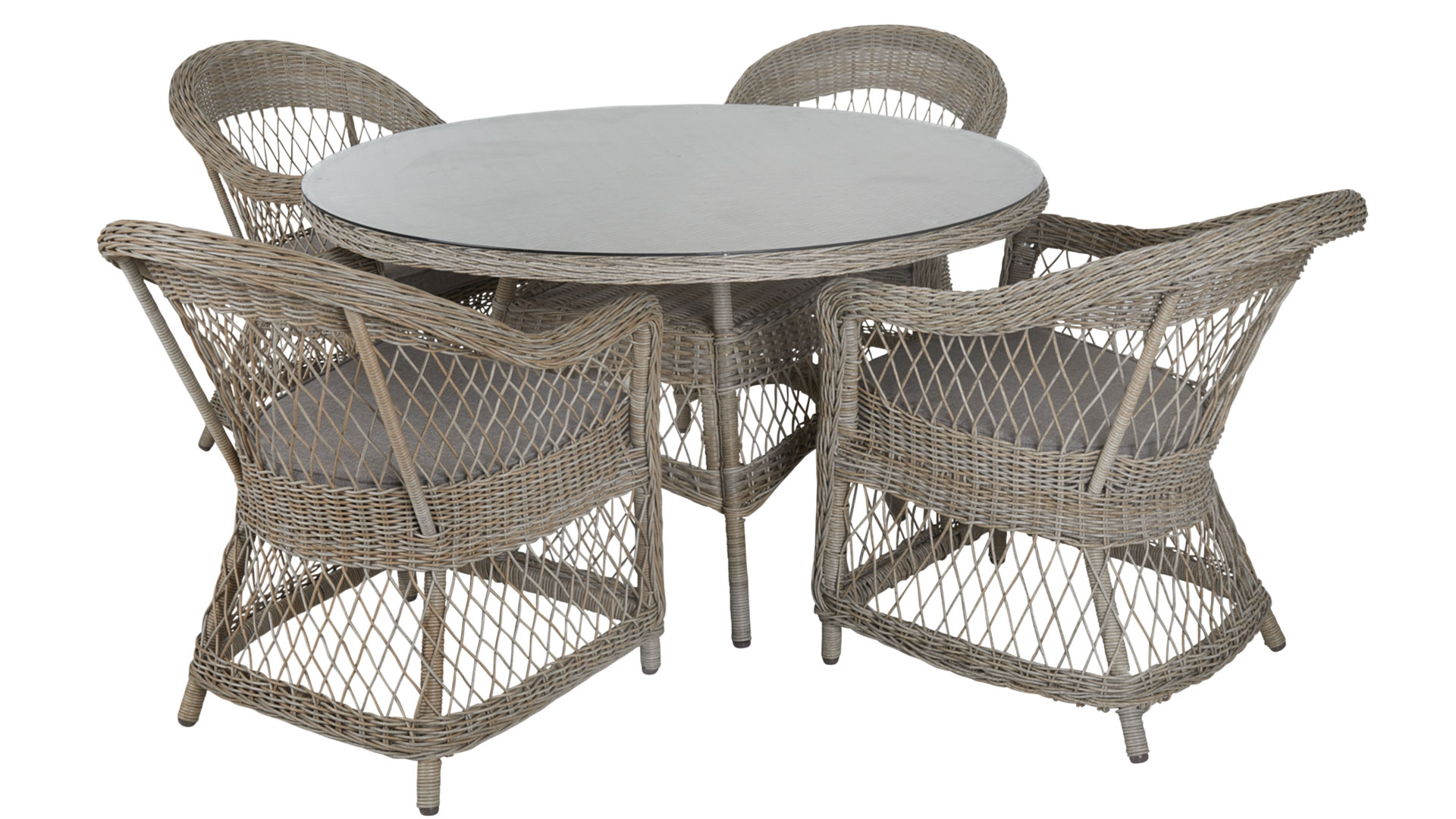 Kamomill runt matbord natur/glas