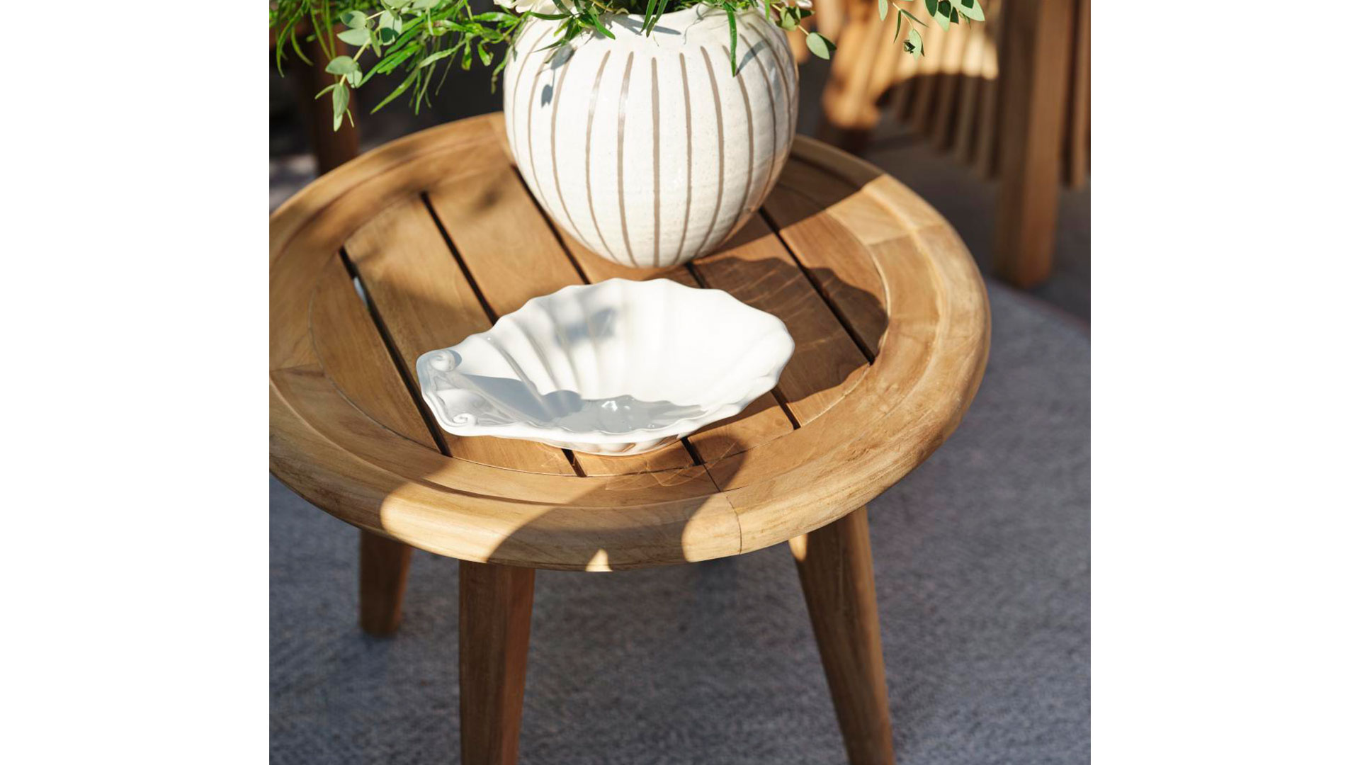 BR-4187_2 Lilja runt soffbord/sidobord teak 50cm