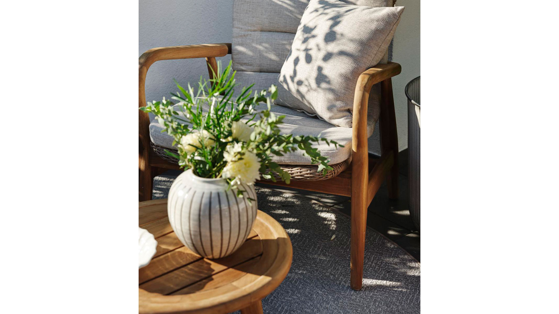 BR-4187_5 Lilja runt soffbord/sidobord teak 50cm