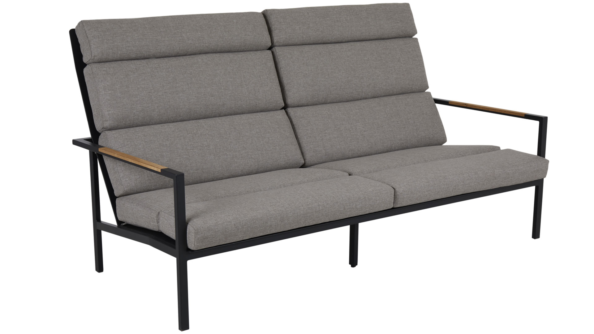 Indus soffa 3-sits svart/teak/beige