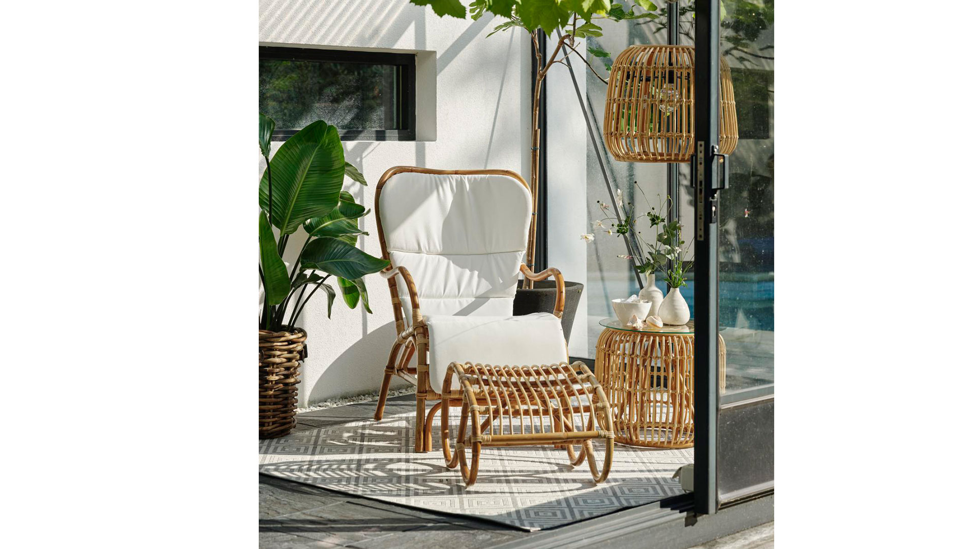 Vallda sidobord rotting/glas 49cm