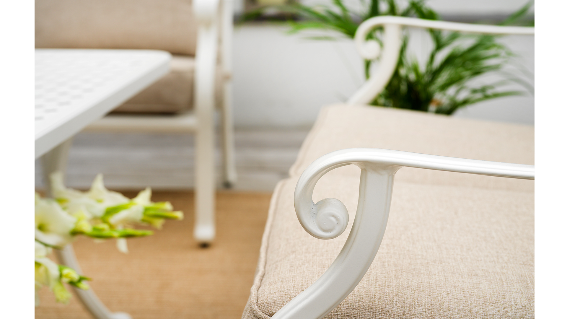 Arras 3-sits soffa vit inkl.dynor