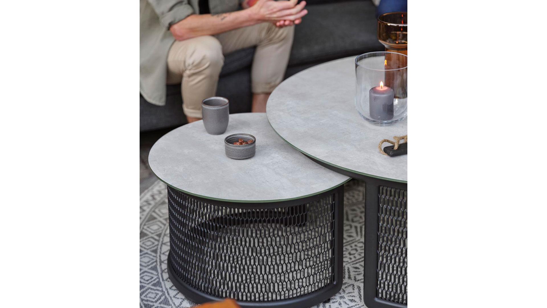 Virgo soffbord svart/grå 105cm