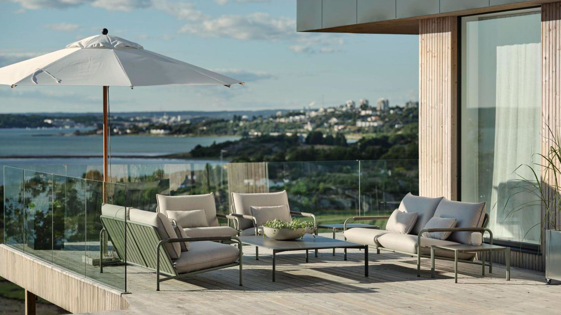 Paliano parasoll natur/trä 350cm