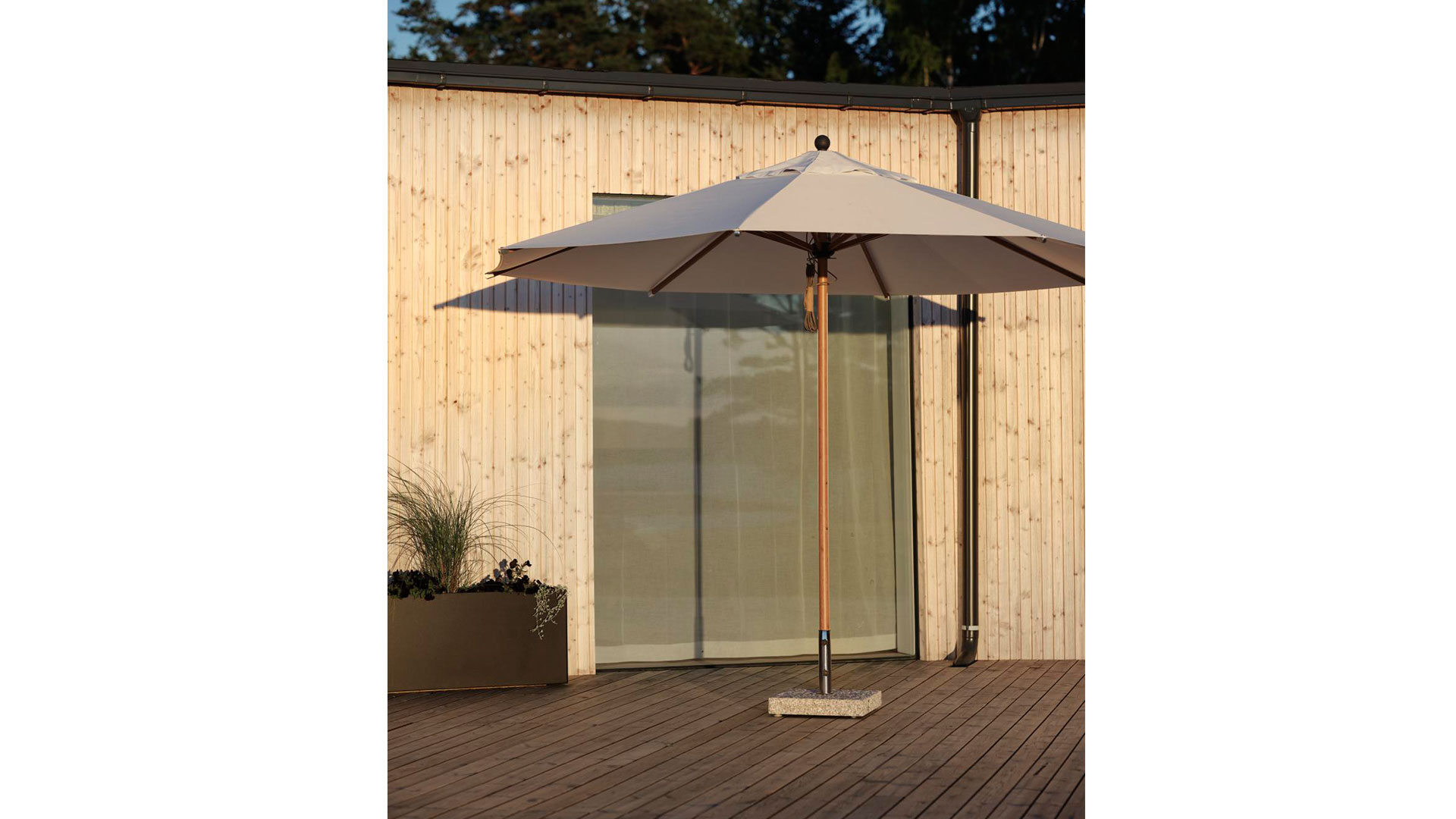 Paliano parasoll natur/trä 350cm