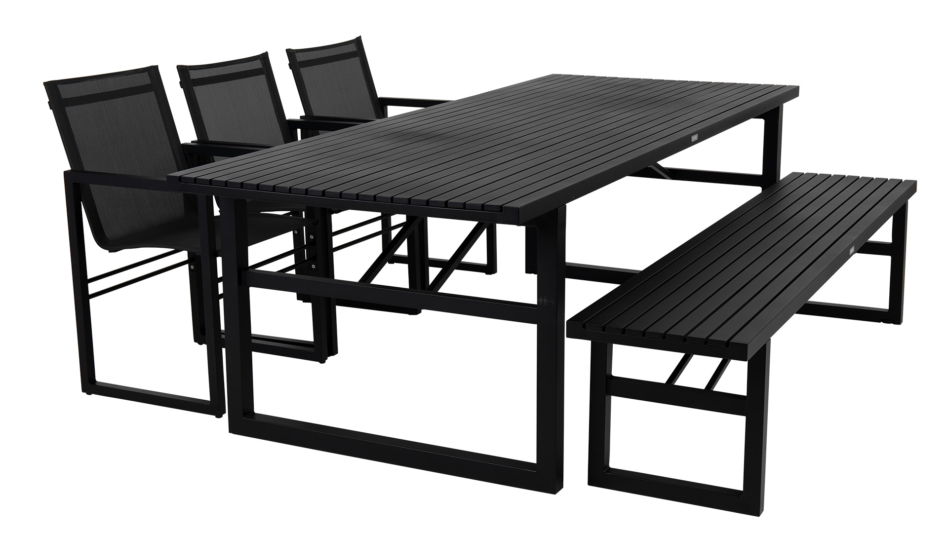 Vevi bänk svart 200cm