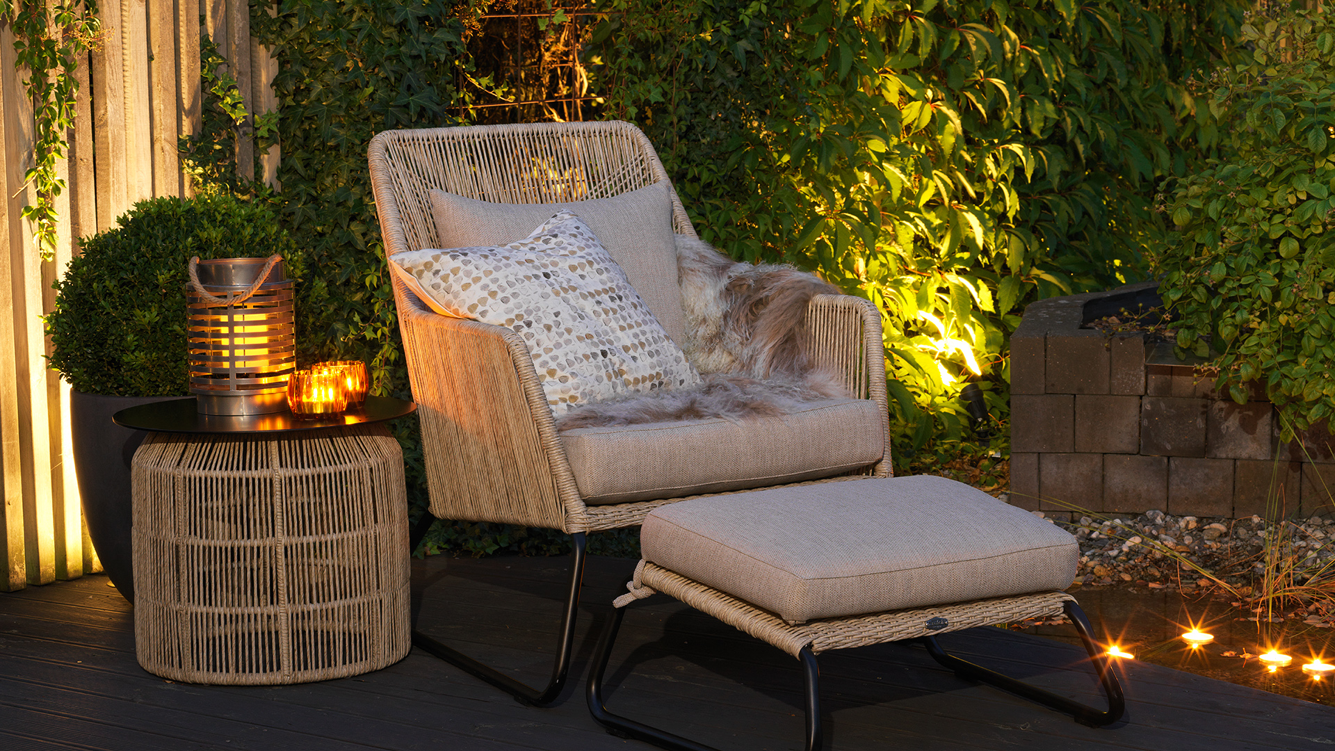 Midway fåtölj med dyna beige