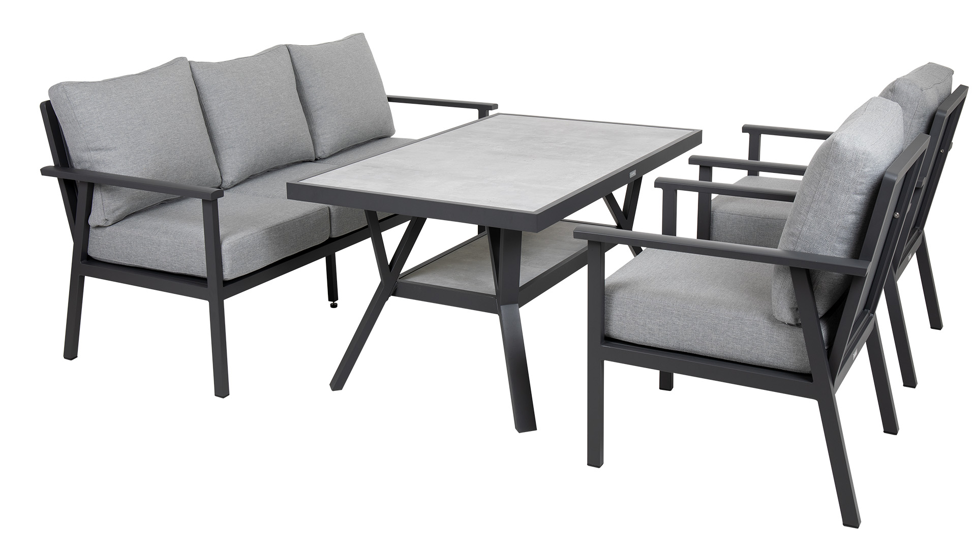 Samvaro 3-sits soffa hög grå
