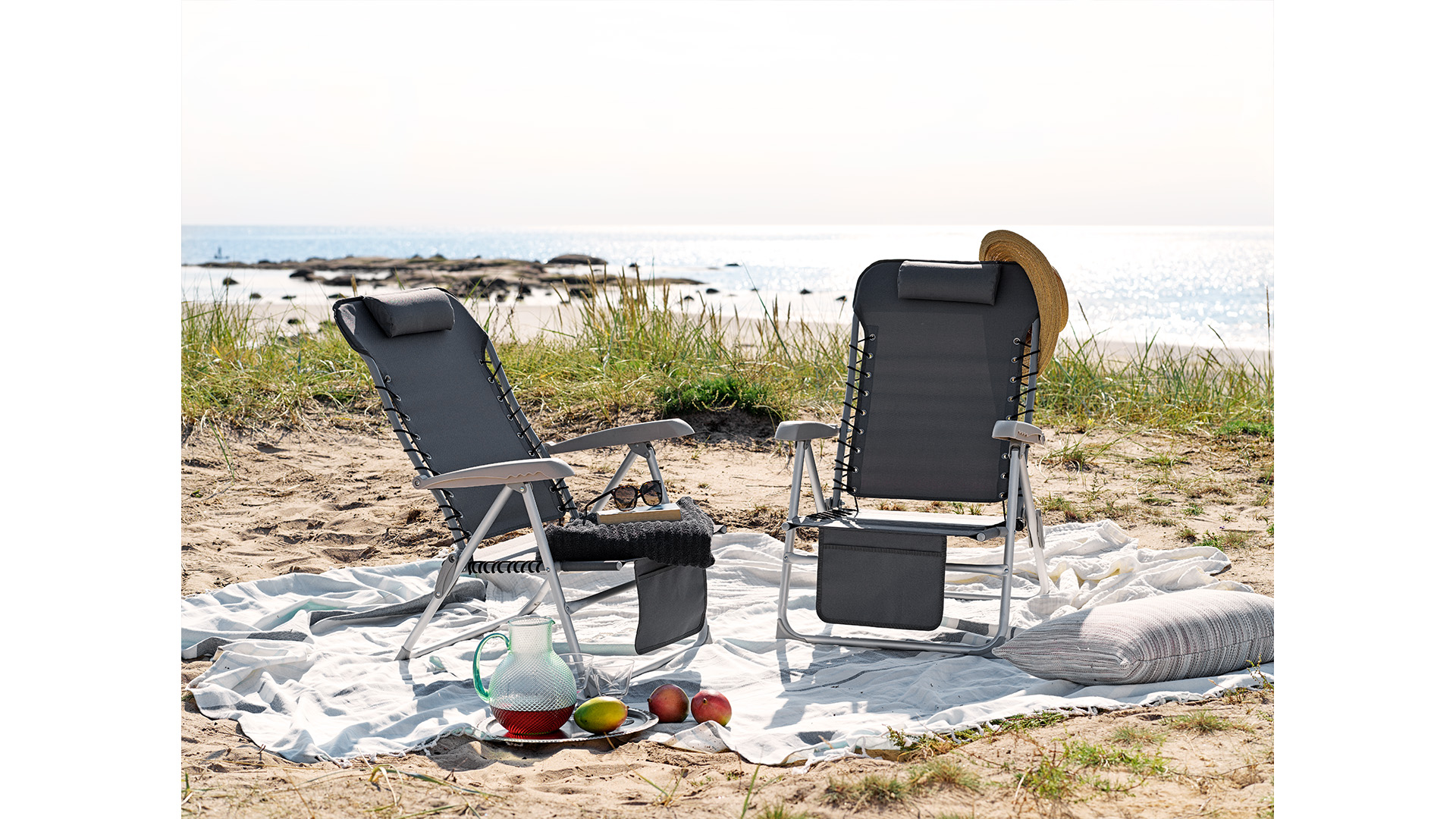 Ulrika strandstol grå