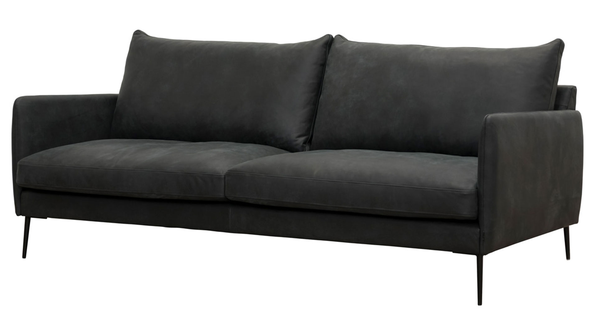 Alizee soffa 3-sits läder Kenia jet black
